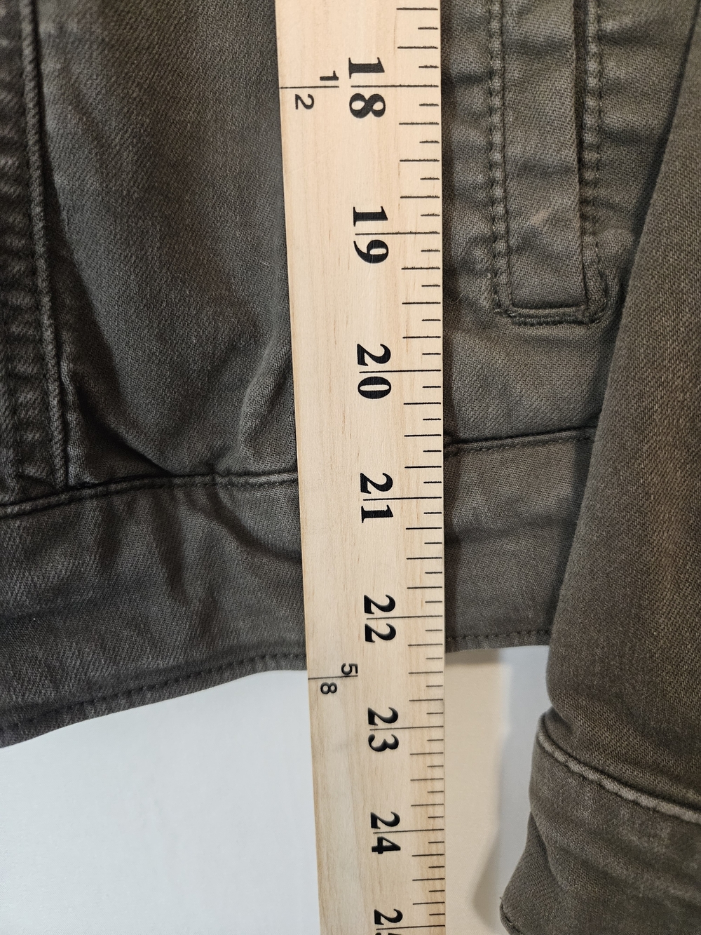 Prosperity Olive Green Denim Jacket - Classic Button-Front Business Casual - Picture 5 of 6